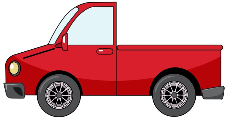 Vetor grátis pegar carro vermelho em estilo cartoon isolado no branco