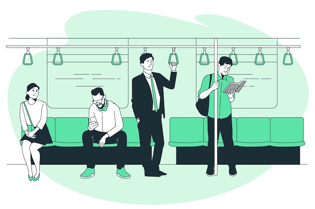 Vetor grátis pendulares pela ilustração do conceito de metrô