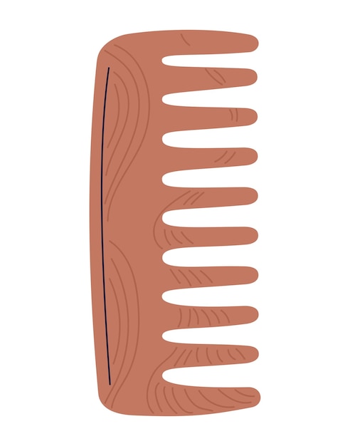 Vetor grátis pente de cabelo de madeira