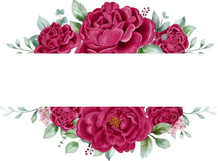 Vetor grátis peônias moldura floral marrom convite de casamento moldura de flores com folhas de peônias e bagas isoladas no fundo branco para impressão de cartão de design e convites