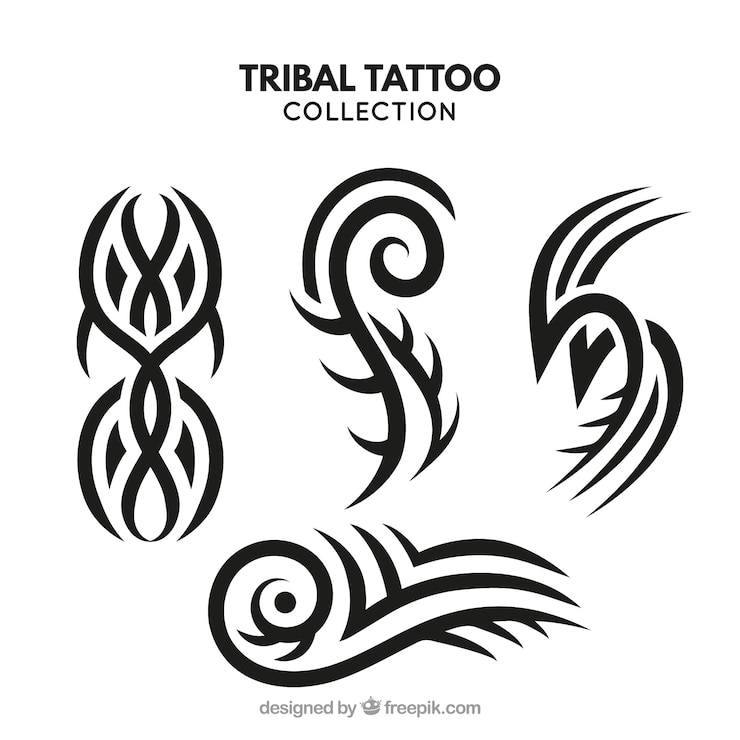 Vetor grátis pequena coleção de tatuagem tribal