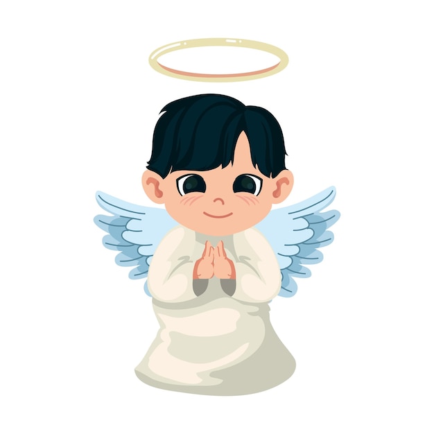 Pequeno ícone de personagem de anjo isolado