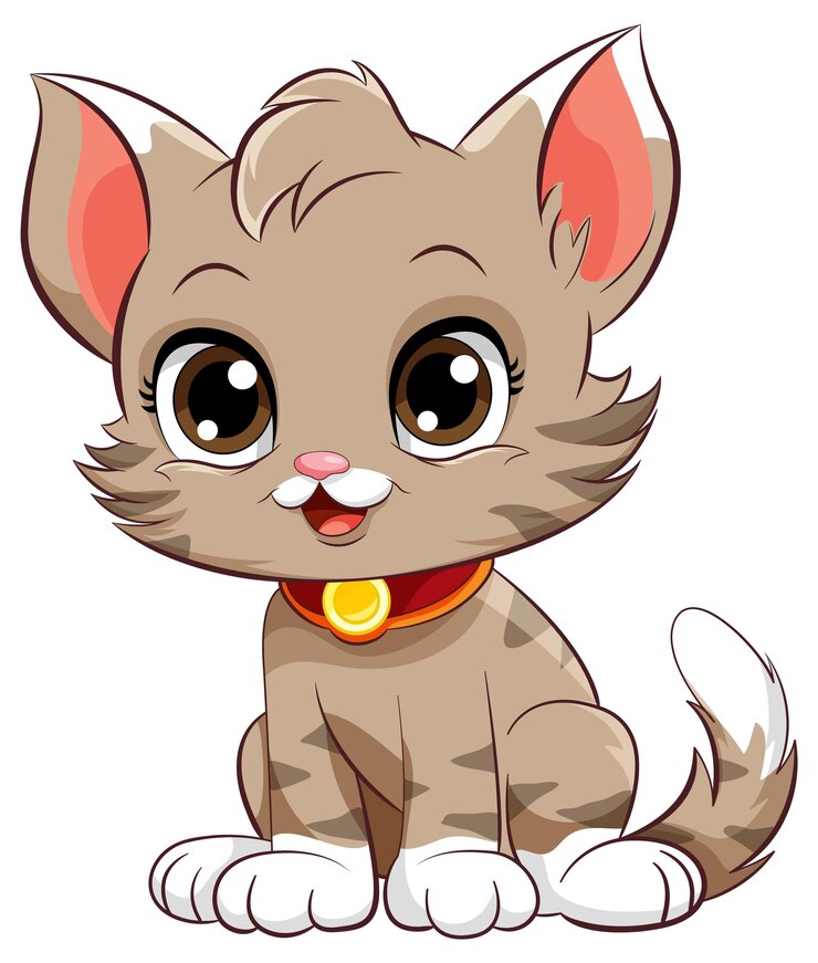 Vetor grátis pequeno personagem de desenho animado de gato bonito