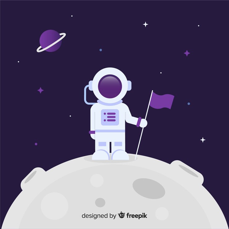 Vetor grátis personagem de astronauta clássica com design plano