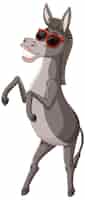 Vetor grátis personagem de desenho animado animal burro