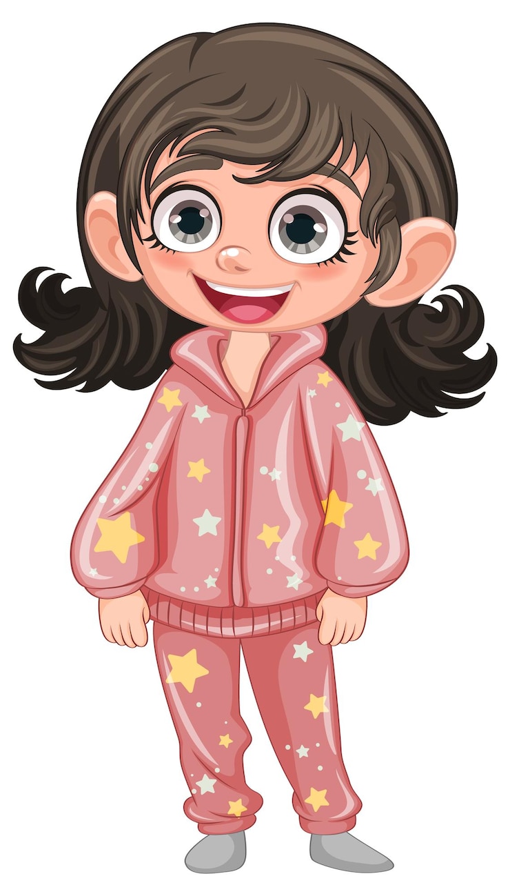 Vetor grátis personagem de desenho animado bonito de pijama