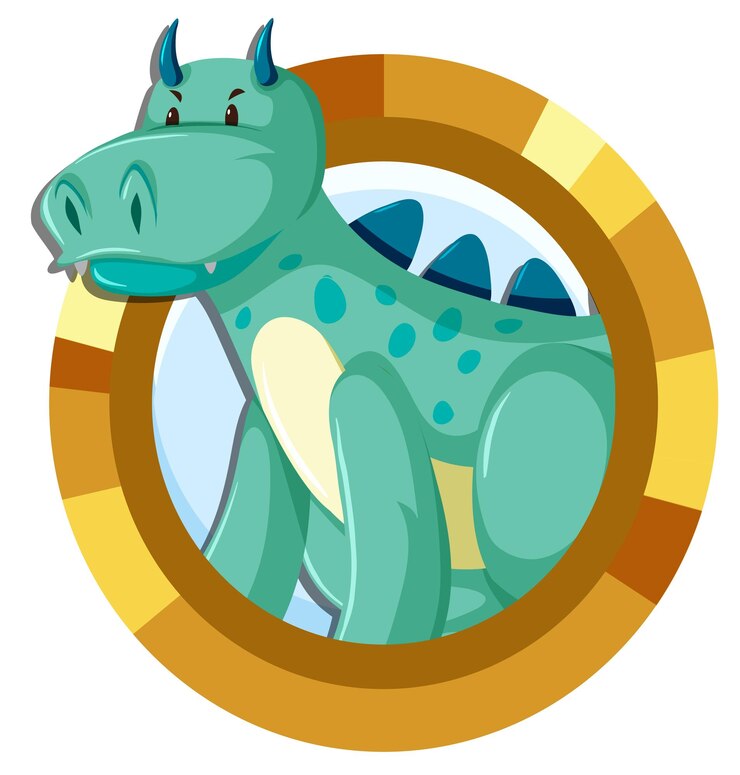 Vetor grátis personagem de desenho animado bonito dragão azul