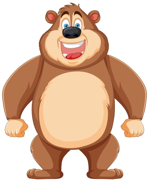 Personagem de desenho animado cheerful happy bear