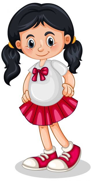 Personagem de desenho animado da linda garota