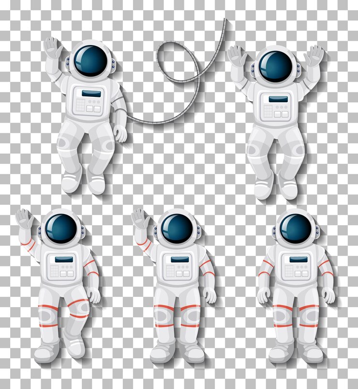 Vetor grátis personagem de desenho animado de astronauta em fundo transparente