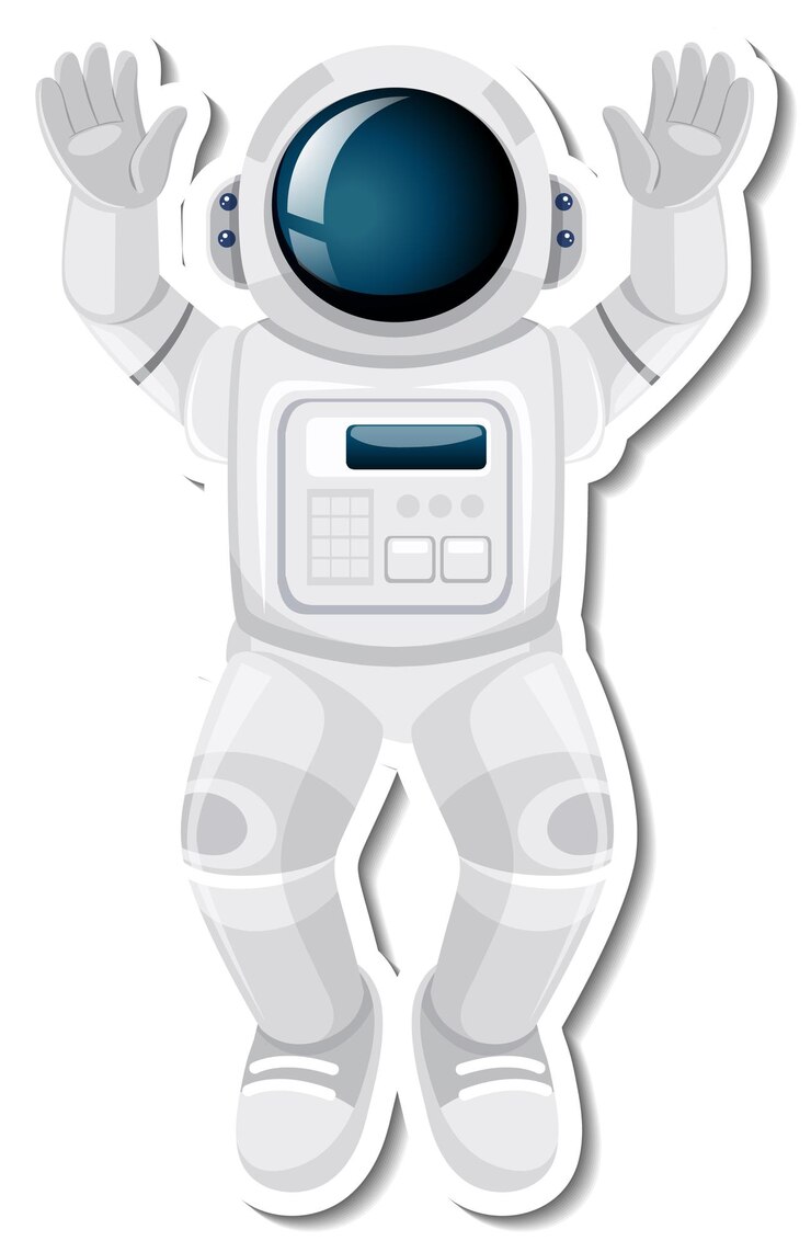Vetor grátis personagem de desenho animado de astronauta ou astronauta em estilo adesivo