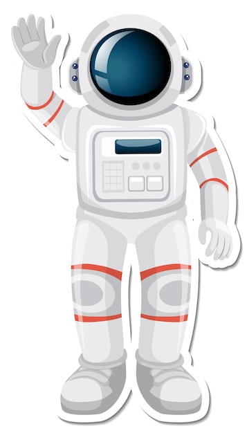 Vetor grátis personagem de desenho animado de astronauta ou astronauta em estilo adesivo