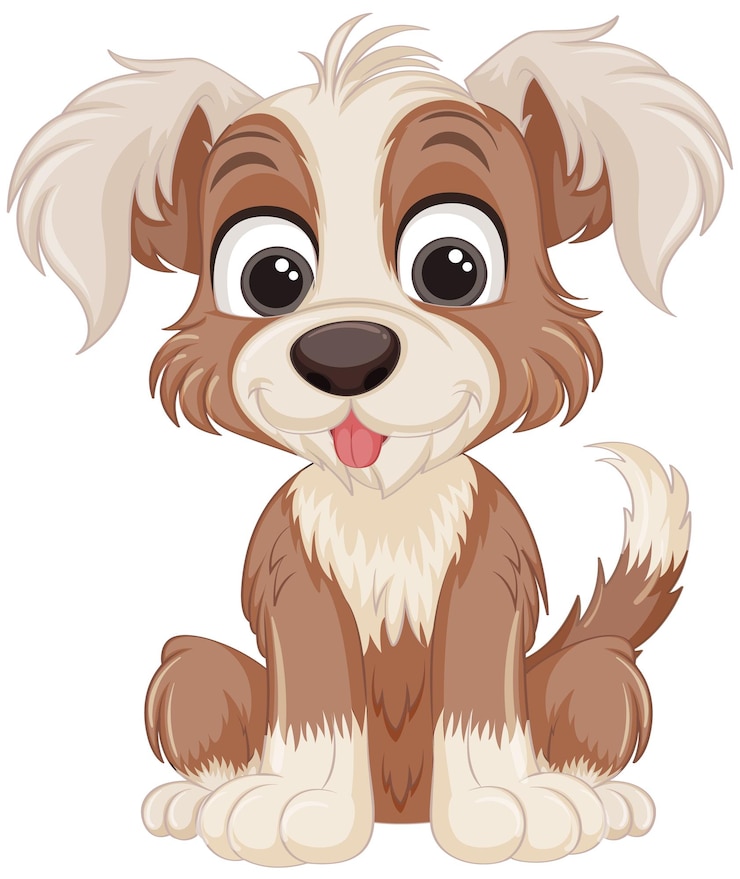 Vetor grátis personagem de desenho animado de cachorro fofo sentado