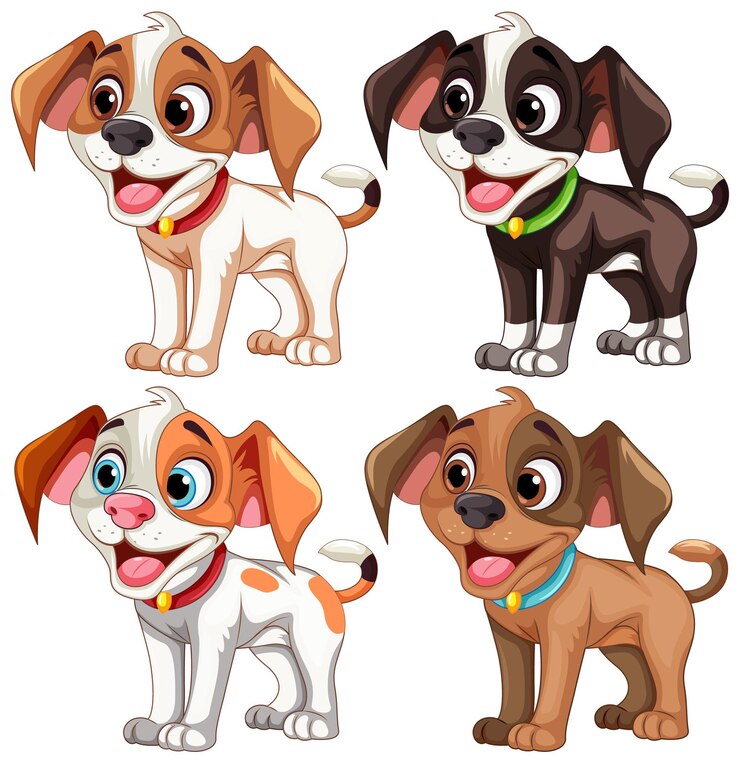 Vetor grátis personagem de desenho animado de cachorro fofo sentado