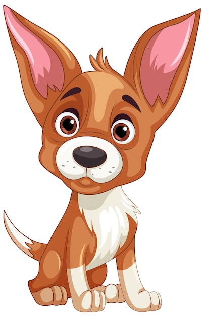 Personagem de desenho animado de cachorro fofo sentado