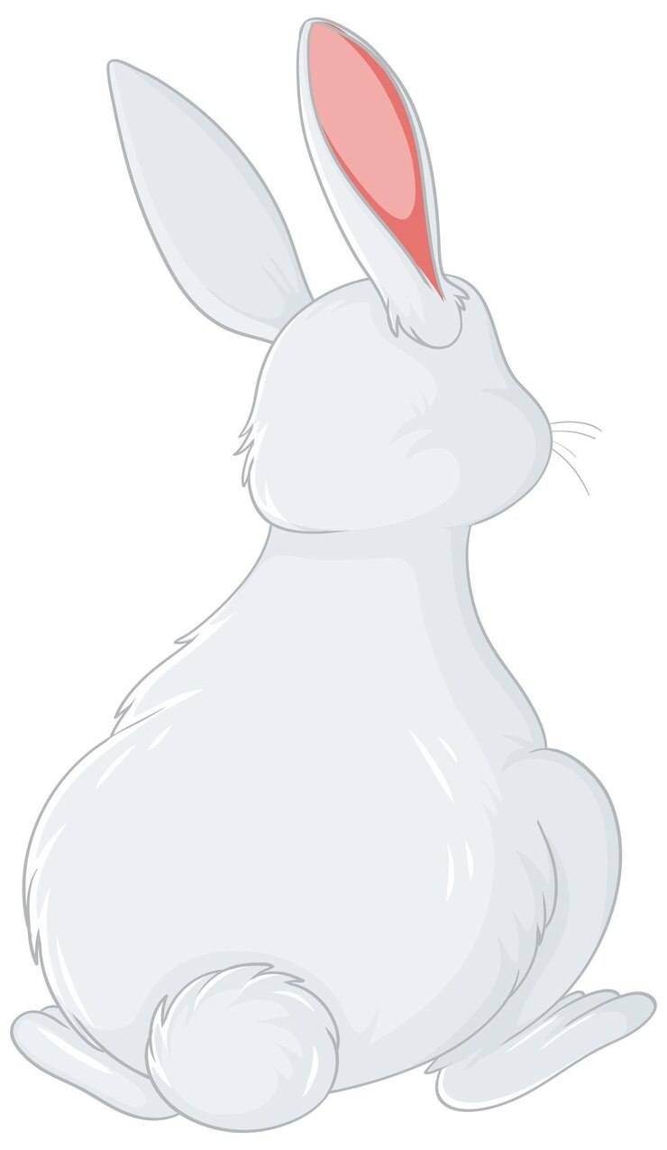 Vetor grátis personagem de desenho animado de coelho branco