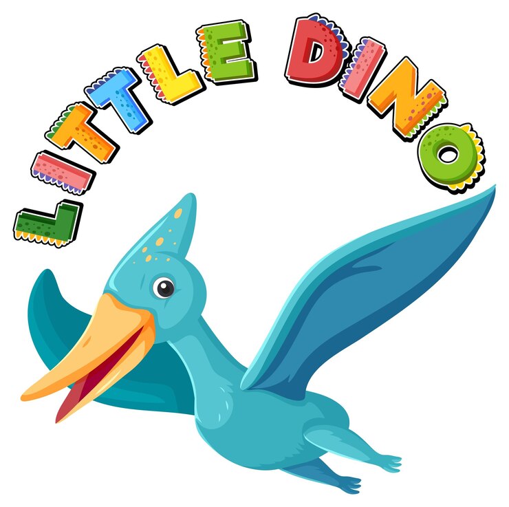 Vetor grátis personagem de desenho animado de dinossauro pteranodonte fofo