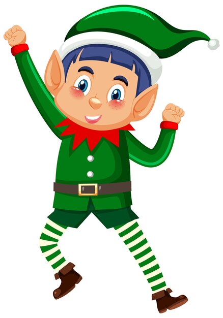 Vetor grátis personagem de desenho animado de duende de natal