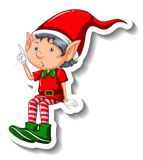 Vetor grátis personagem de desenho animado de duende de natal