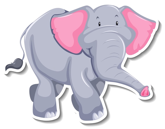 Vetor grátis personagem de desenho animado de elefante em fundo branco