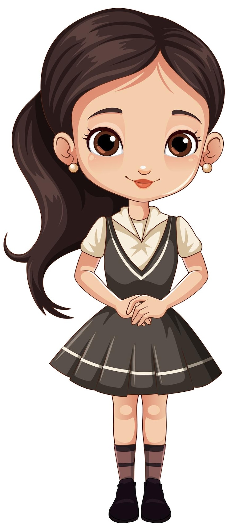 Vetor grátis personagem de desenho animado de estudante bonita