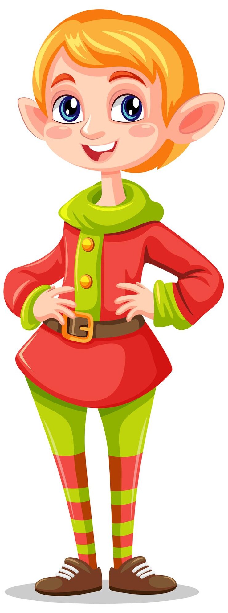 Vetor grátis personagem de desenho animado de garota elfa de natal