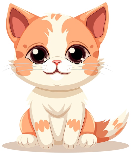 Vetor grátis personagem de desenho animado de gatinho de olhos doces