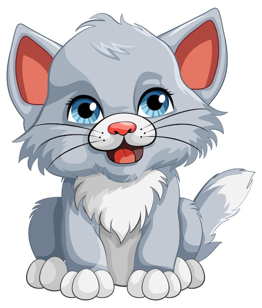 Vetor grátis personagem de desenho animado de gatinho fofo