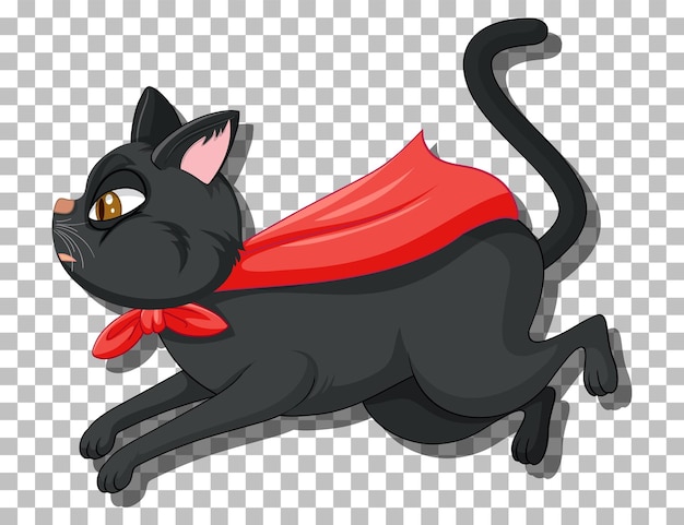 Personagem de desenho animado de gato preto