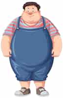 Vetor grátis personagem de desenho animado de homem com excesso de peso