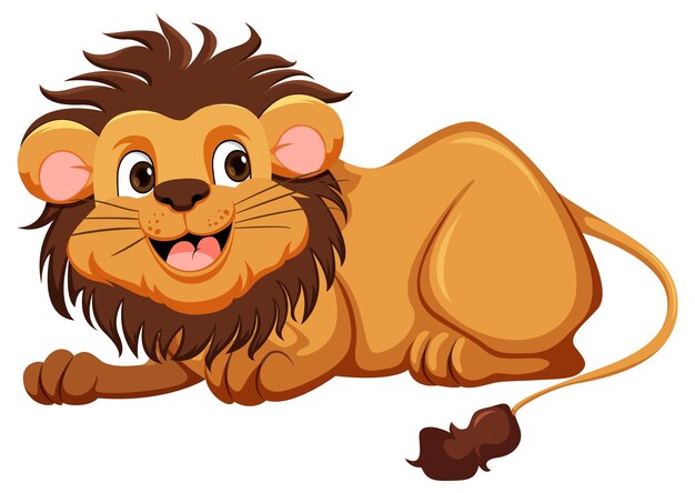 Personagem de desenho animado de leão fofo