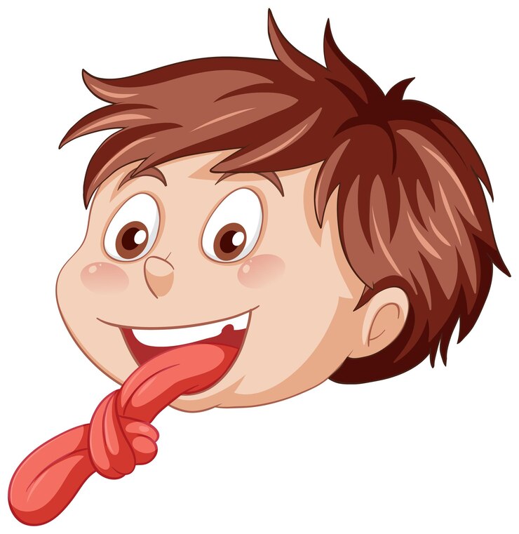 Vetor grátis personagem de desenho animado de menino com trava-língua