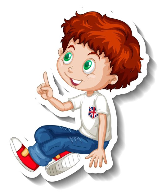 Personagem de desenho animado de menino ruivo