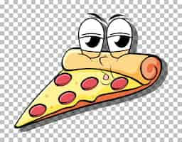 Vetor grátis personagem de desenho animado de pizza isolado