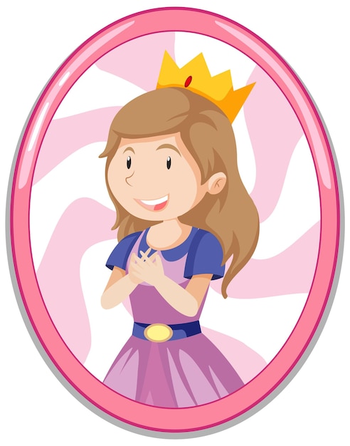 Personagem de desenho animado de princesa fofa