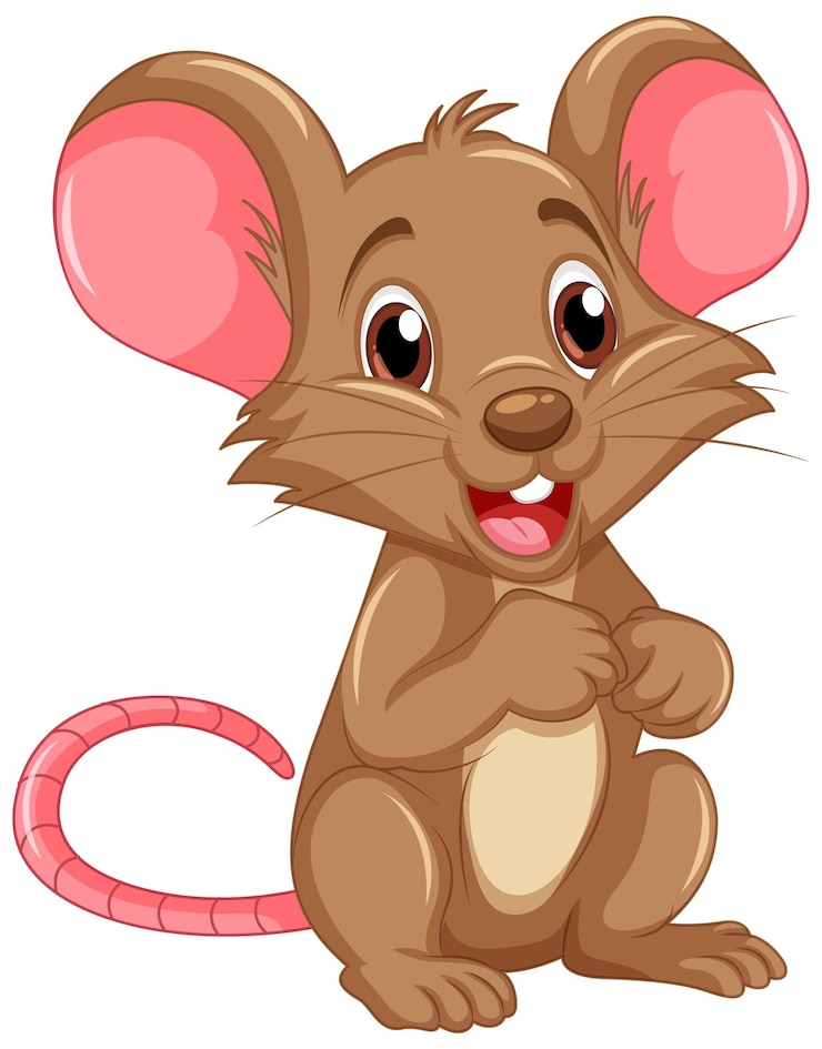 Vetor grátis personagem de desenho animado de rato bonito