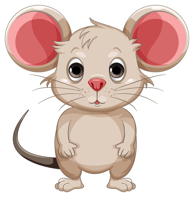 Personagem de desenho animado de rato fofo