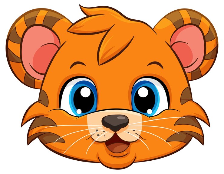 Vetor grátis personagem de desenho animado de tigre bonitinho