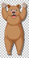 Vetor grátis personagem de desenho animado de urso pardo isolado