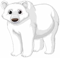 Vetor grátis personagem de desenho animado de urso polar em fundo branco