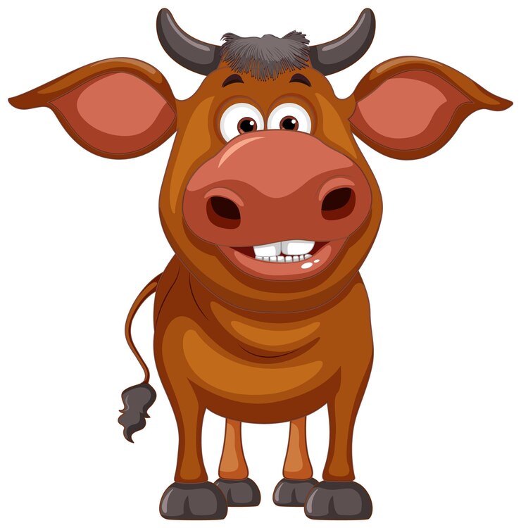 Vetor grátis personagem de desenho animado de vaca fofa