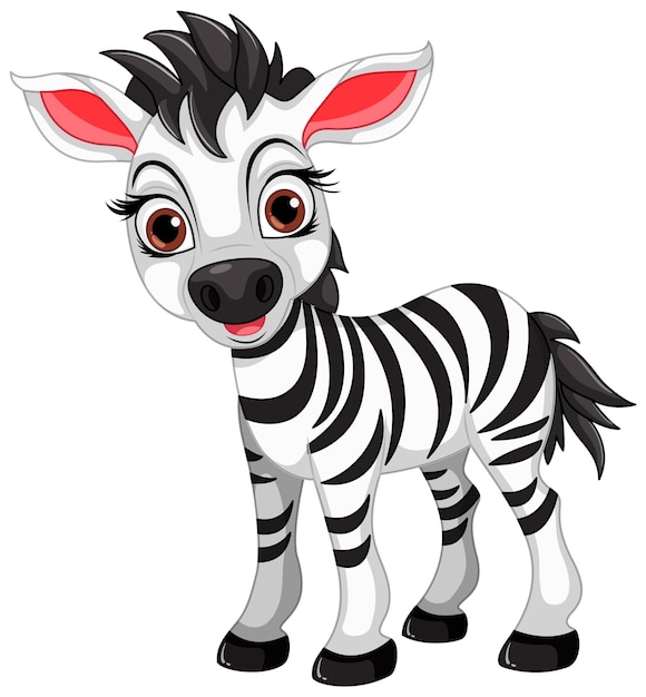 Vetor grátis personagem de desenho animado de zebra fofa