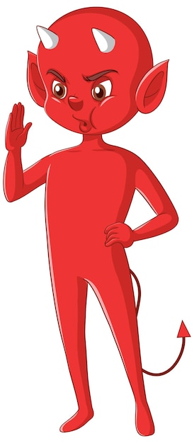 Vetor grátis personagem de desenho animado do diabo em fundo branco