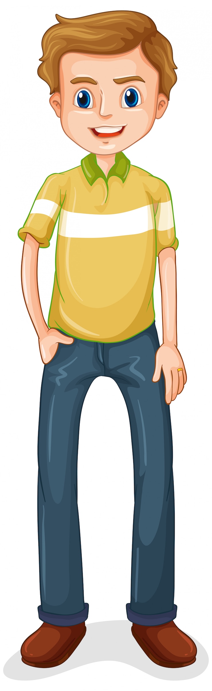 Vetor grátis personagem de desenho animado do homem feliz
