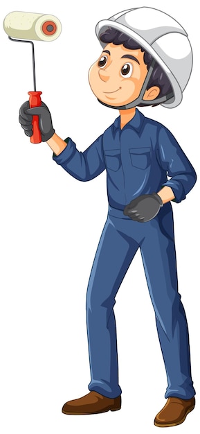 Personagem de desenho animado do trabalhador da construção civil