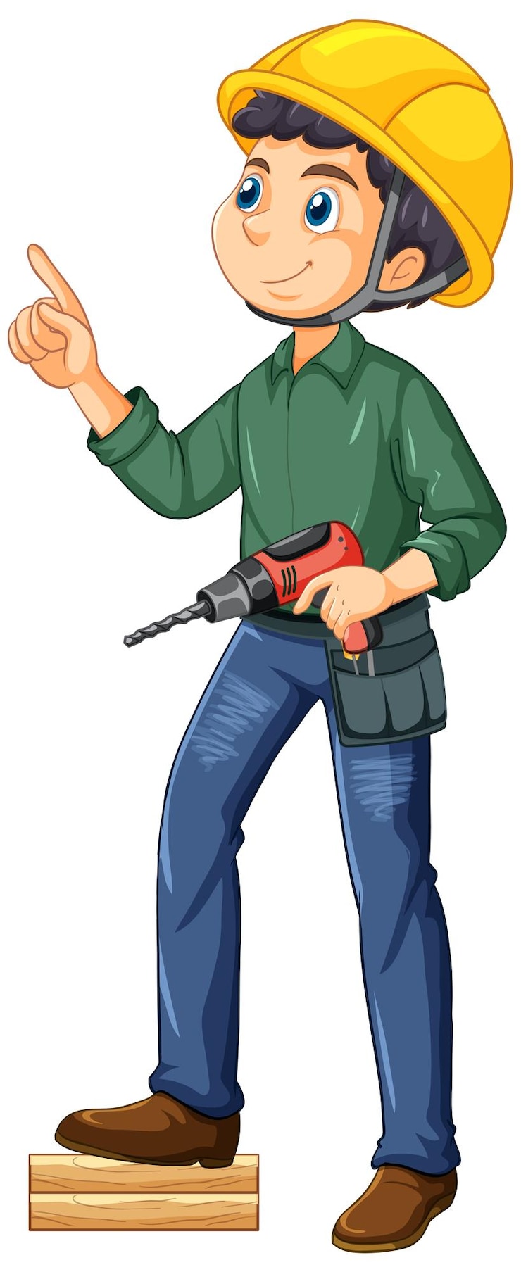 Vetor grátis personagem de desenho animado do trabalhador da construção civil