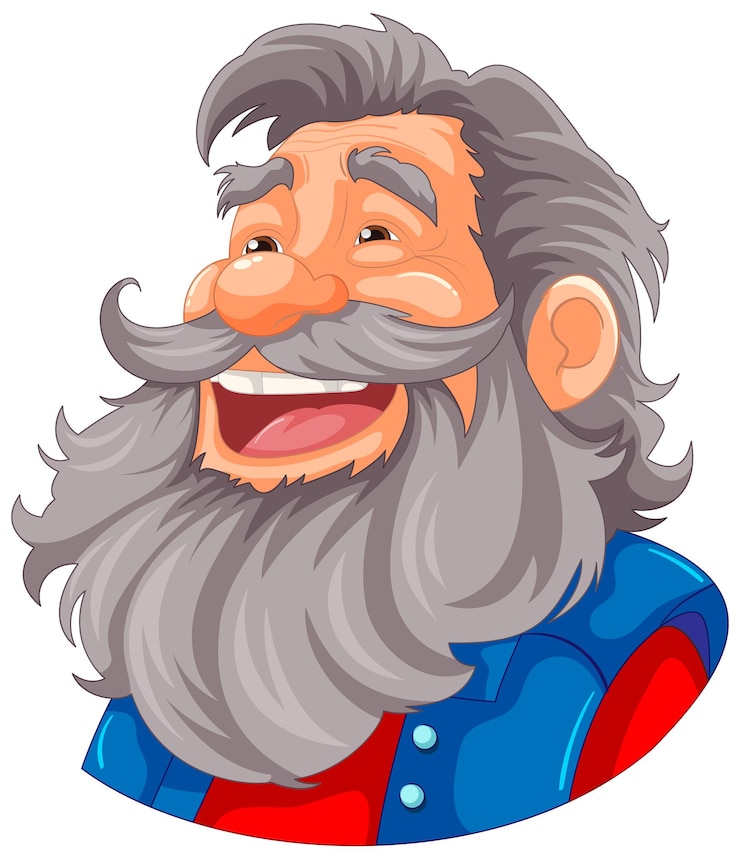 Vetor grátis personagem de desenho animado do velho lenhador sorridente