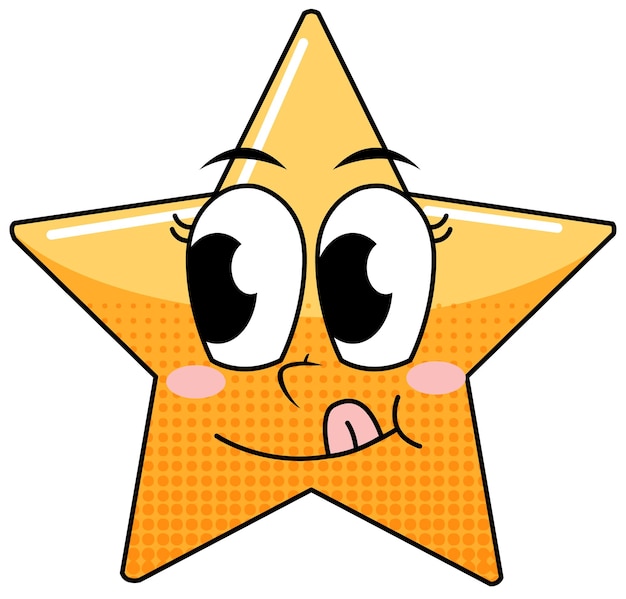 Vetor grátis personagem de desenho animado estrela em fundo branco