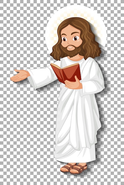 Personagem de desenho animado jesus isolado