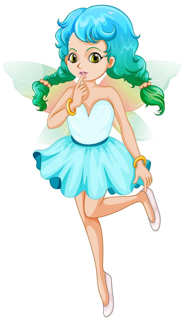 Vetor grátis personagem de desenho animado linda garota fada